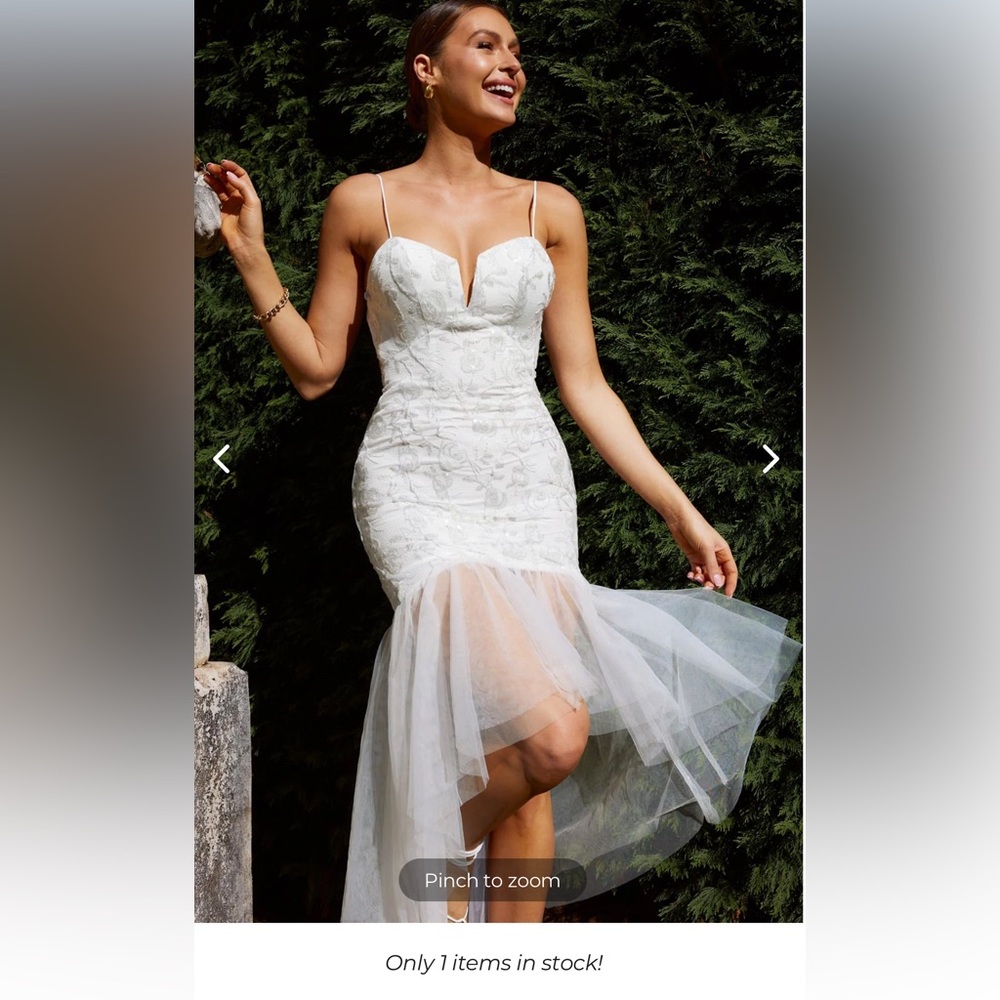 DREAMY REMOVABLE SLEEVE SEQUIN DRESS WHITE